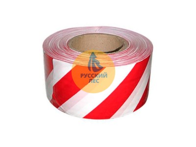 Сигнальная лента для ограждений неклейкая 50мм Бело-Красная  (8шт/уп)