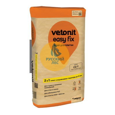 Клей для плитки и керамогранита Weber Vetonit Easy Fix вебер ветонит 25 кг (48шт/под)