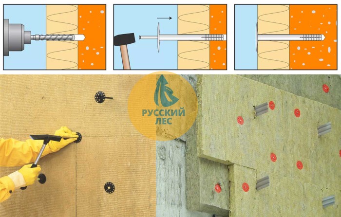 Дюбель для теплоизоляции 10х200 мм металлический гвоздь с термоголовкой