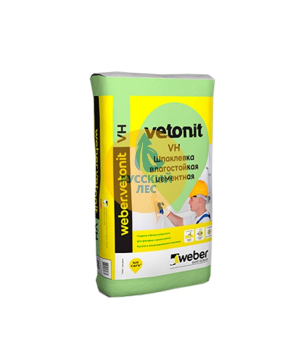 Шпаклевка финишная цементная Weber Vetonit VH, белая (Ветонит Вебер) 20кг 54шт/под
